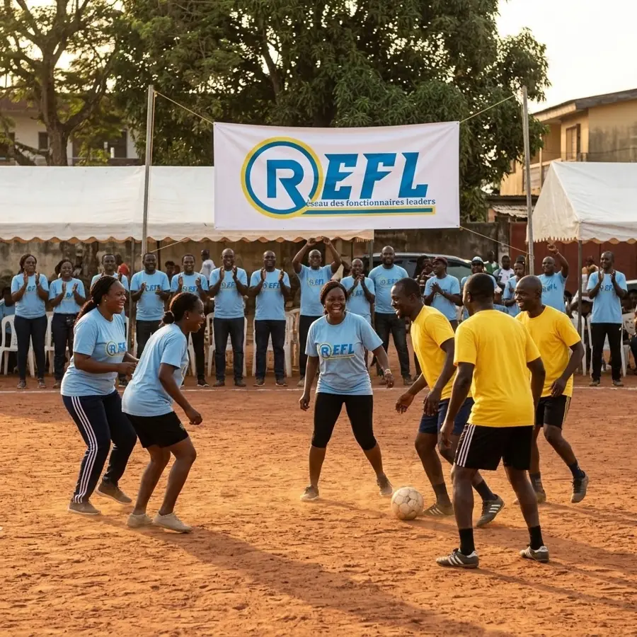 Illustration : un match de football amical entre membres du REFL-CI